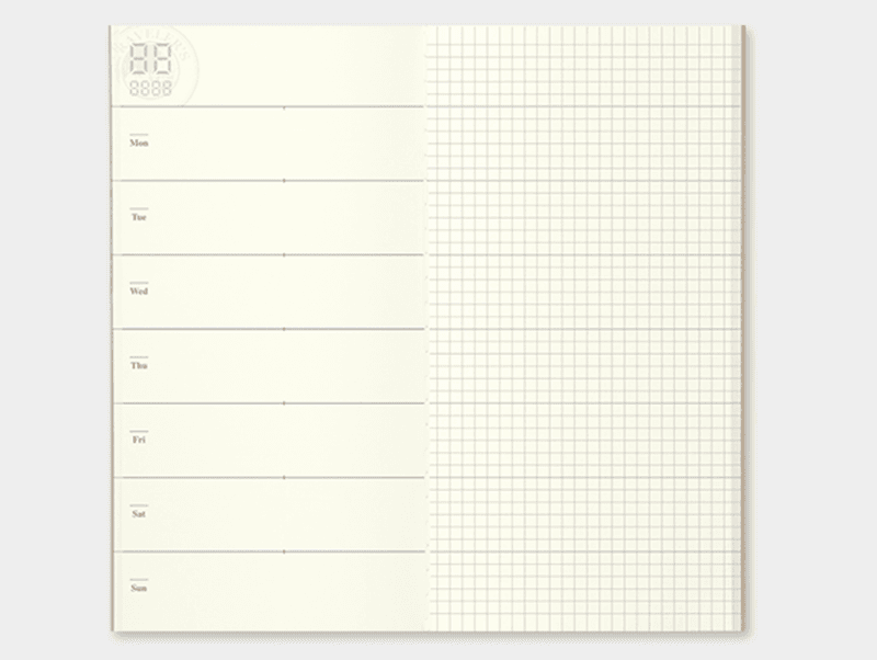 Travellers Notebook 019 Regular, Uke/ notat