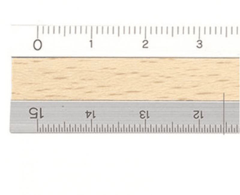 Midori linjal med lyst tre, 15 cm