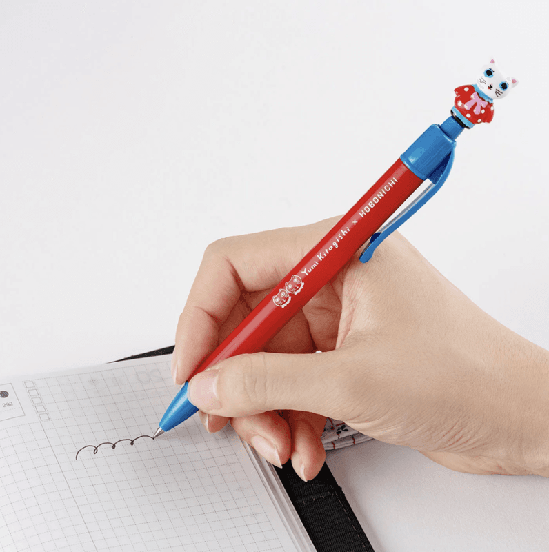 HOBONICHI  Yumi Kitagishi Ballpoint Pen White Cat