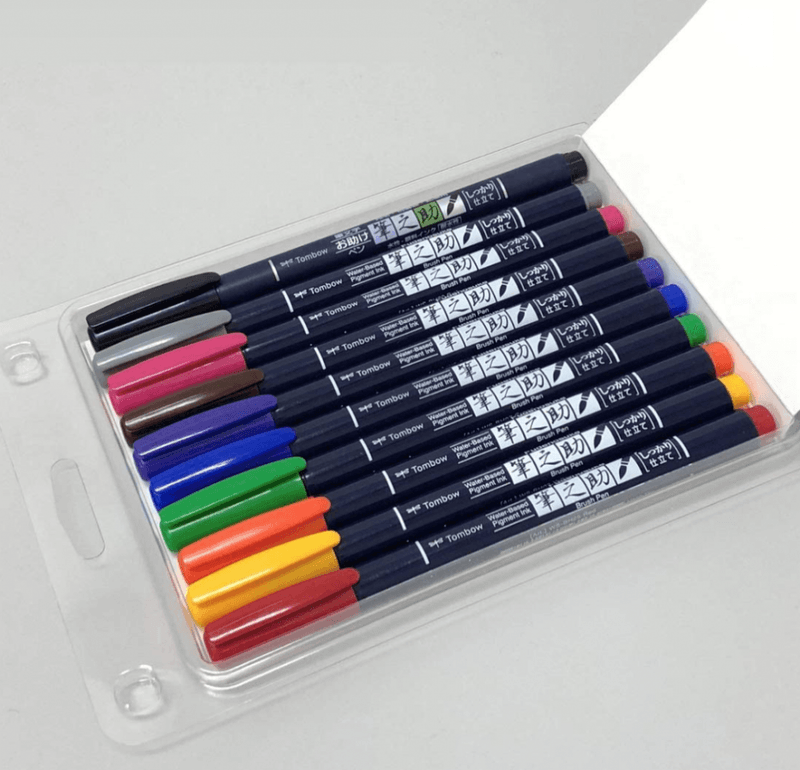 Tombow Fudenosuke, 10 farger