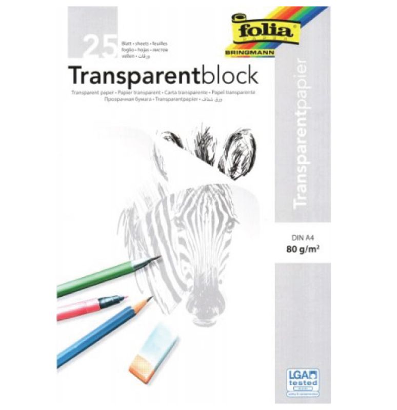 Folia Transparent blokk A4, 25 ark