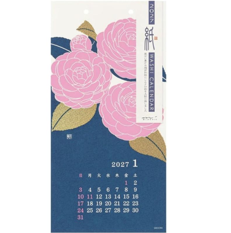 Midori Wall-hanging Echizen Washi Flower Calendar 2027  