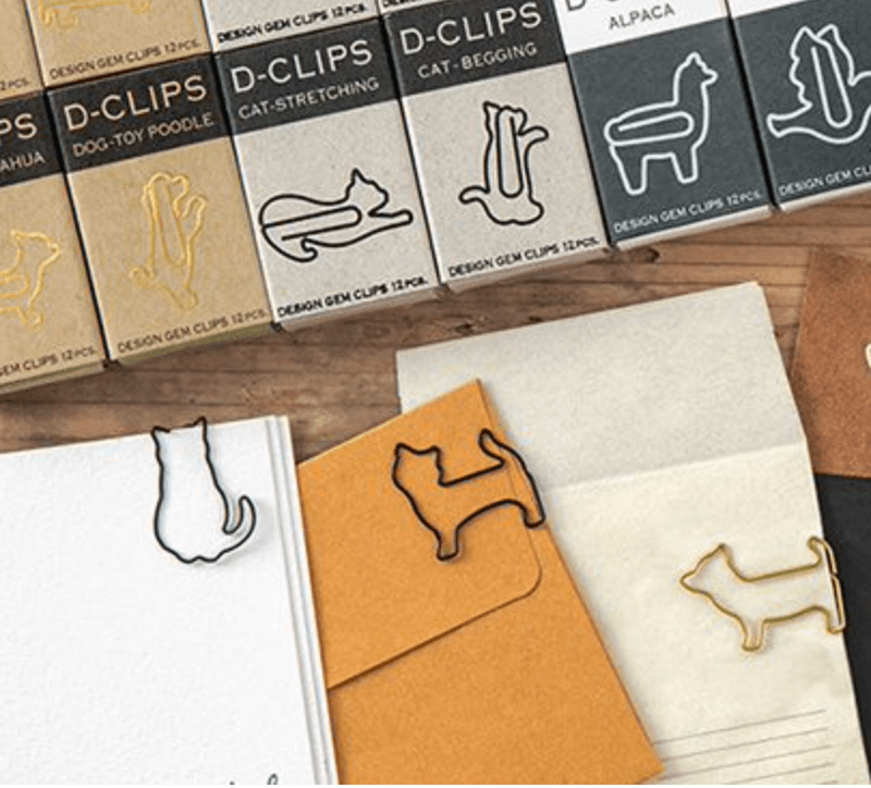 Midori Binders CAT STRETCHING, Sort 12 stk