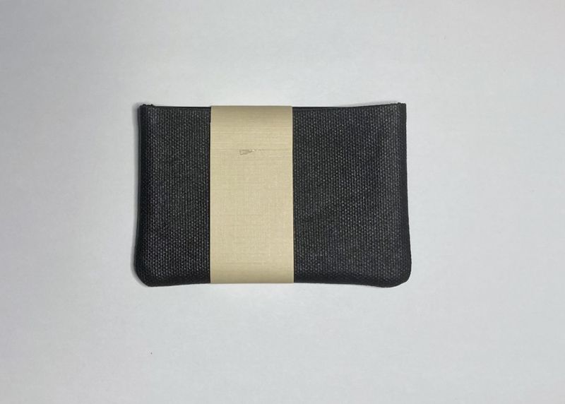Carré Royal Kortholder Noir Kalveskinn/ Noir Canvas