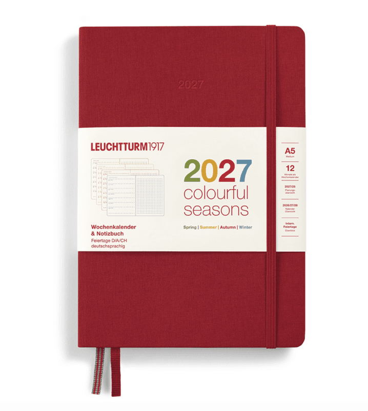 LT Weekly COLORFUL SEASONS 2027 Hardcover A5 Rød