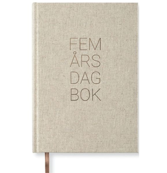 Paperstyle 5-&aring;rs dagbok A5, Rough Linen