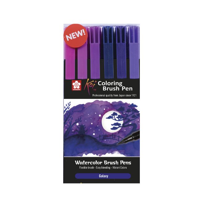 Hovedbilde KOI Coloring Brush Pen, Galaxy 6 stk