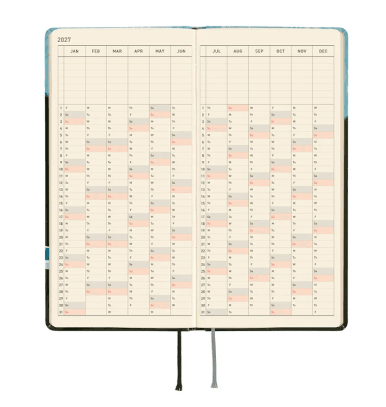 HOBONICHI Weeks 2027 Hiroko Kubota; Meteor Shower in the Light Blue Forest