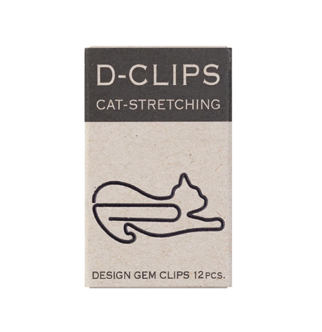 Midori Binders CAT STRETCHING, Sort 12 stk