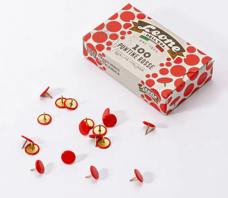 Leone Tegnestifter/ Thumbtacks Box of 100, Røde