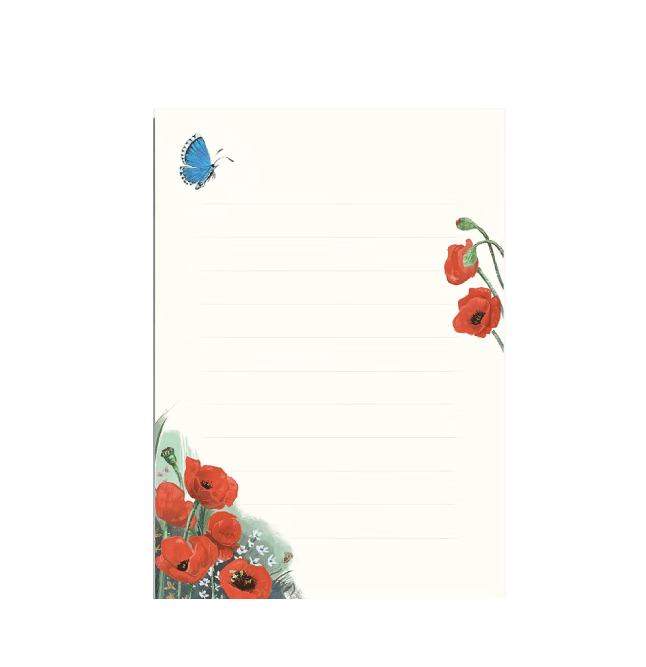 Memio Poppies Illustrated Pad, A6
