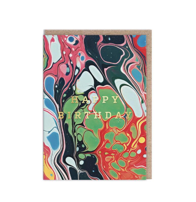 Ohh Deer Marble Happy Birthday card