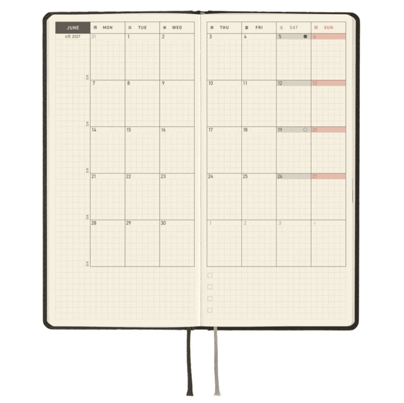 HOBONICHI Weeks 2027, Paper Series; Black Argyle