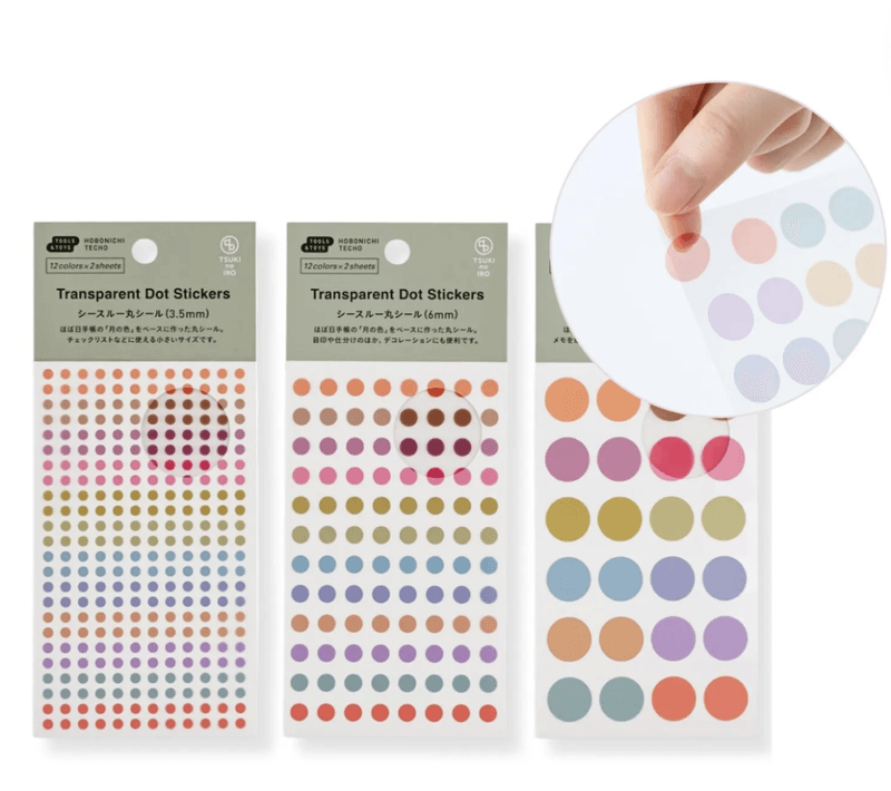 HOBONICHI TSUKI no IRO Dot Stickers , 15 mm