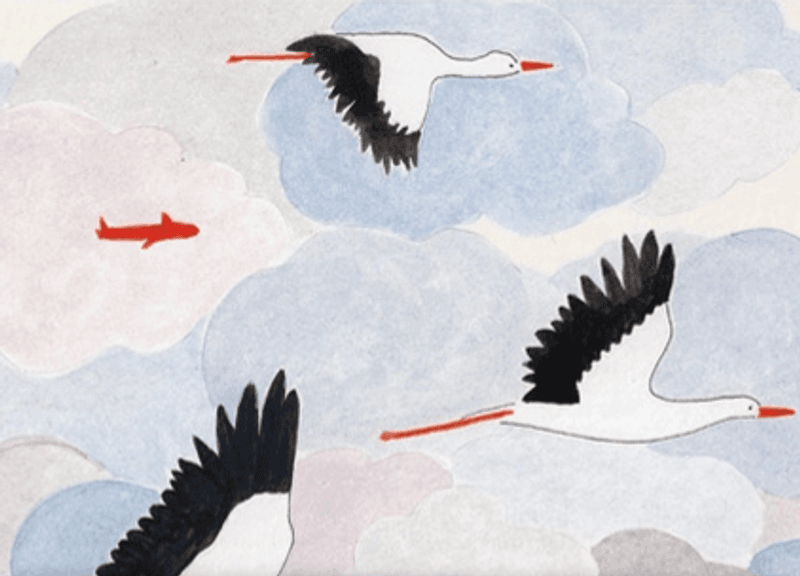 Petit Gramme Notatbok A6 Linjer/Plain Stork