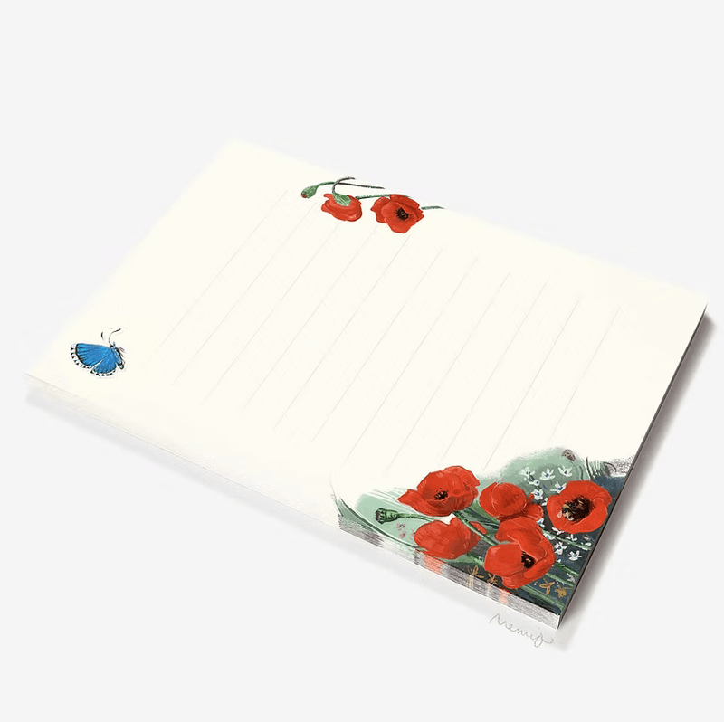 Memio Poppies Illustrated Pad, A6