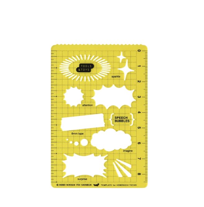 Hovedbilde HOBONICHI Stencil Speech Bubbles Gul