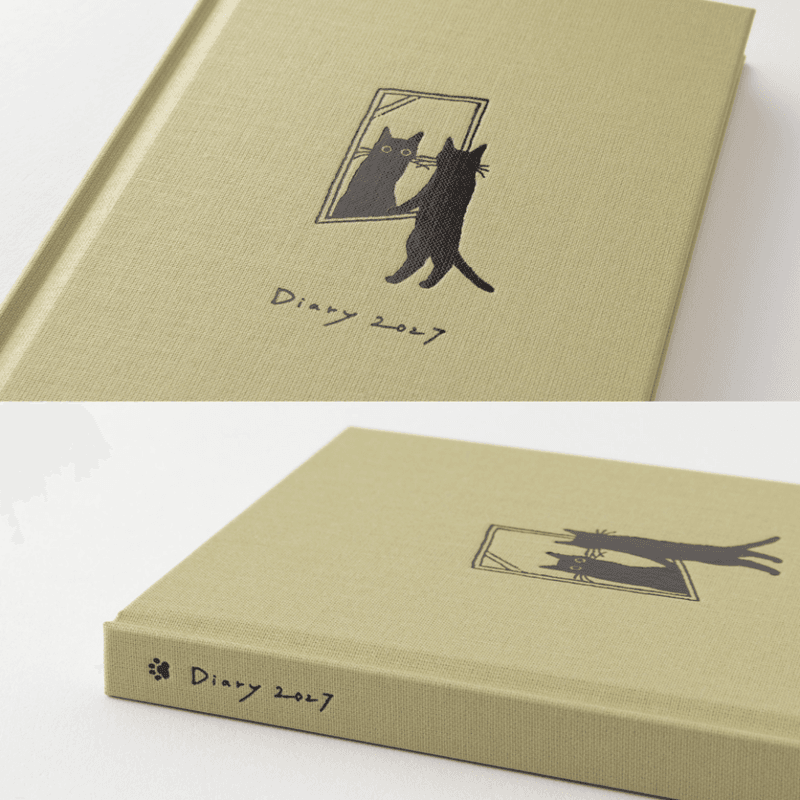 Midori Diary Cat Beige 2027 Weekly  - B6 Slim